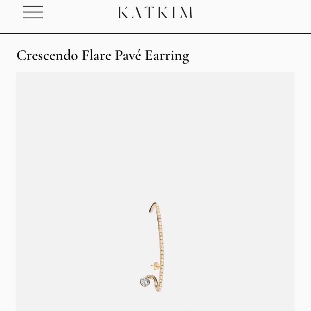 Diamond Crescendo Flare Pavé Earring 18kt